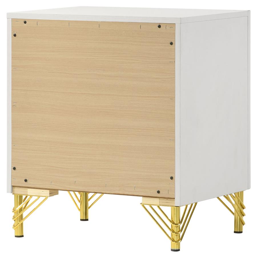 Lucia 2-drawer Nightstand Bedside Table White view 8