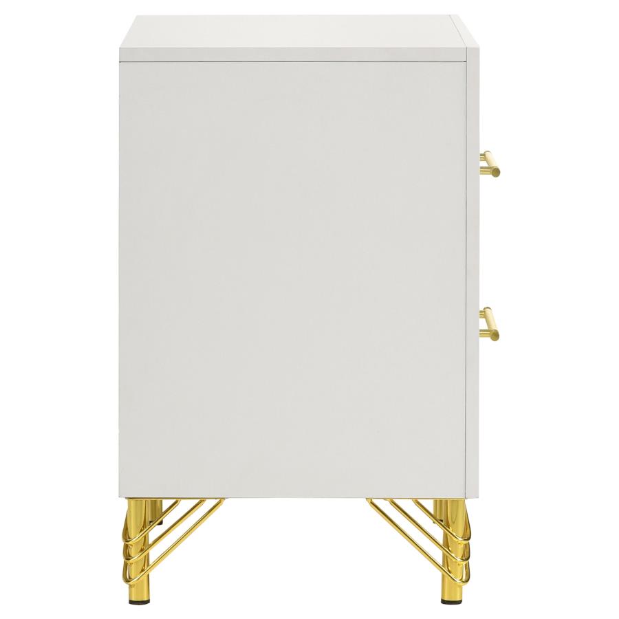 Lucia 2-drawer Nightstand Bedside Table White view 9