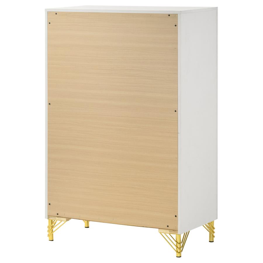 Lucia 5-drawer Bedroom Chest of Drawers White view 8