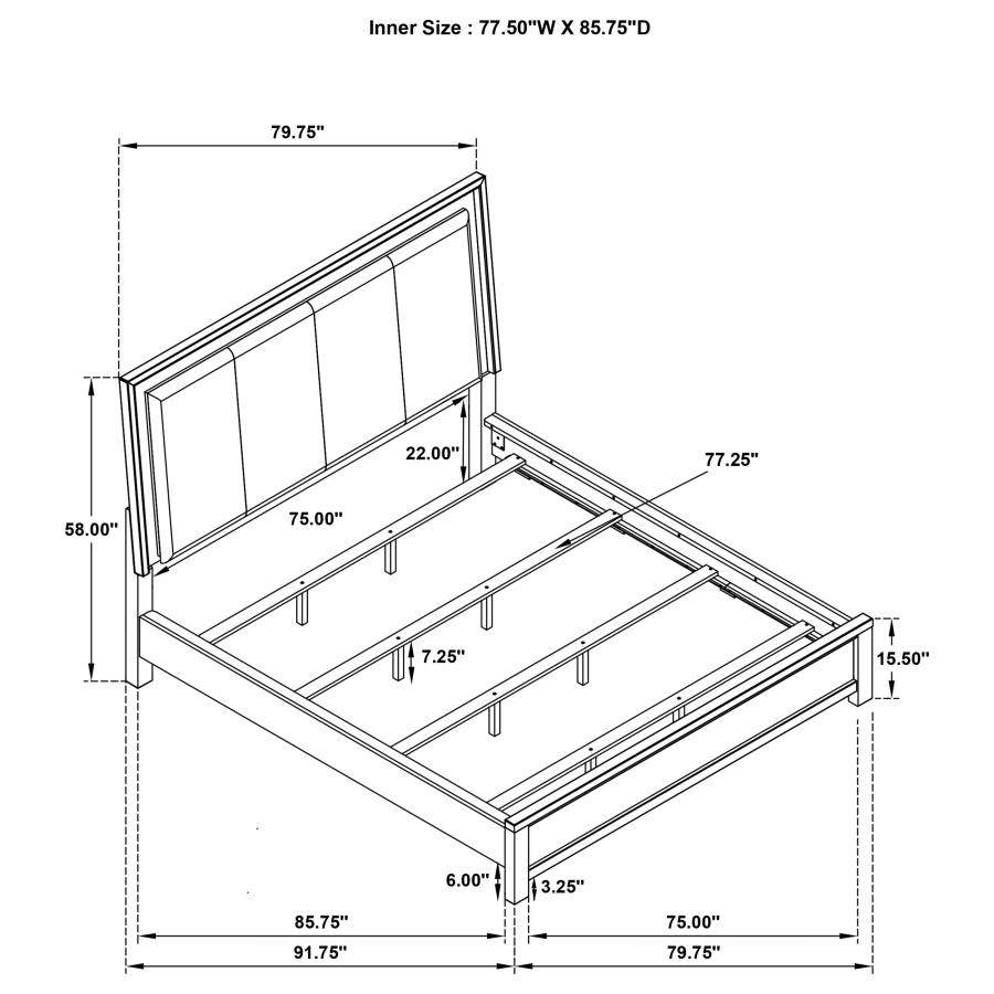 Kieran Wood California King LED Panel Bed Grey view 9