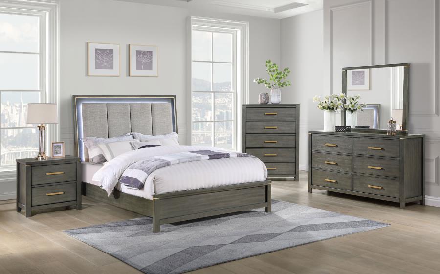 Kieran Wood California King LED Panel Bed Grey view 10