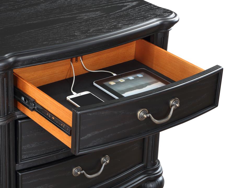 Celina 3-drawer Nightstand Black view 10