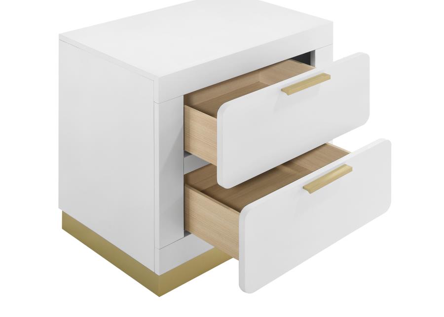 Caraway 2-drawer Nightstand White view 10