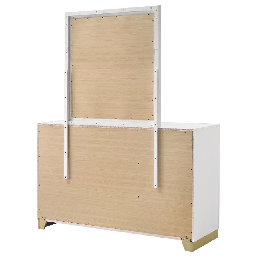 Caraway 6-drawer Dresser with Mirror White view 8