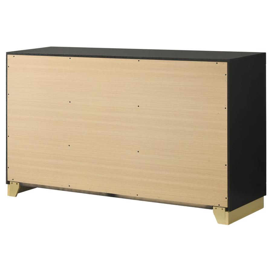 Caraway 6-drawer Dresser Black view 8
