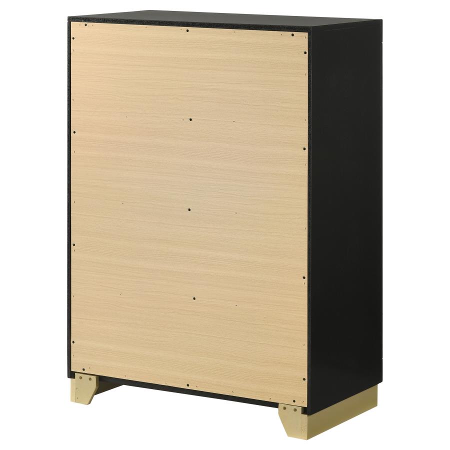 Caraway 4-drawer Bedroom Chest Black view 8
