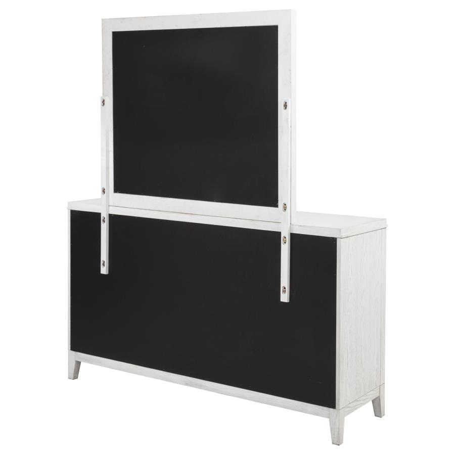 Marielle 6-drawer Dresser with Mirror Distressed White view 8