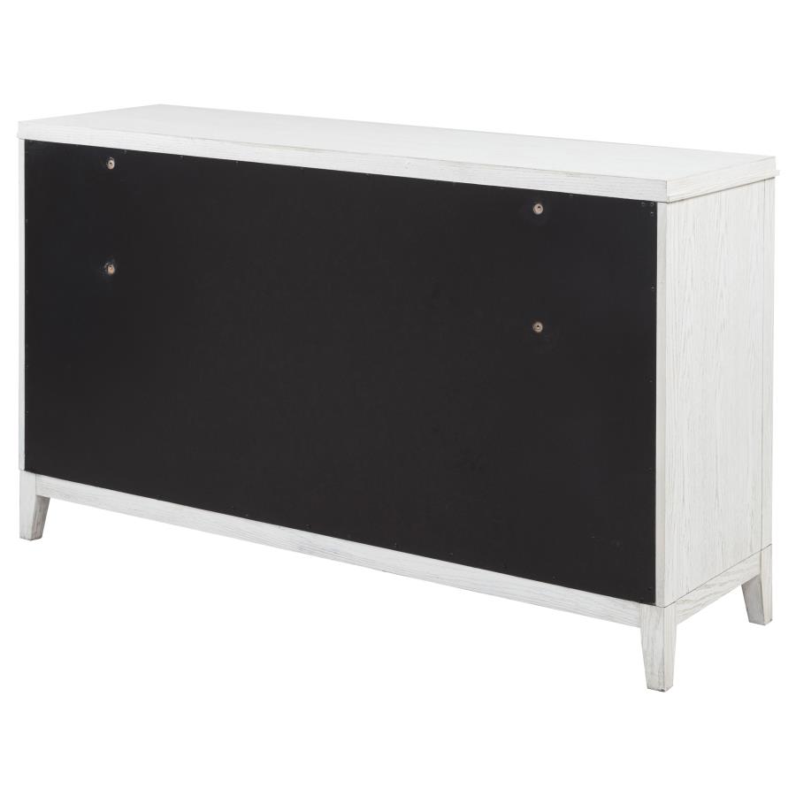 Marielle 6-drawer Bedroom Dresser Distressed White view 8