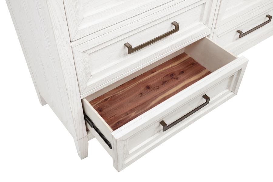 Marielle 6-drawer Bedroom Dresser Distressed White view 11