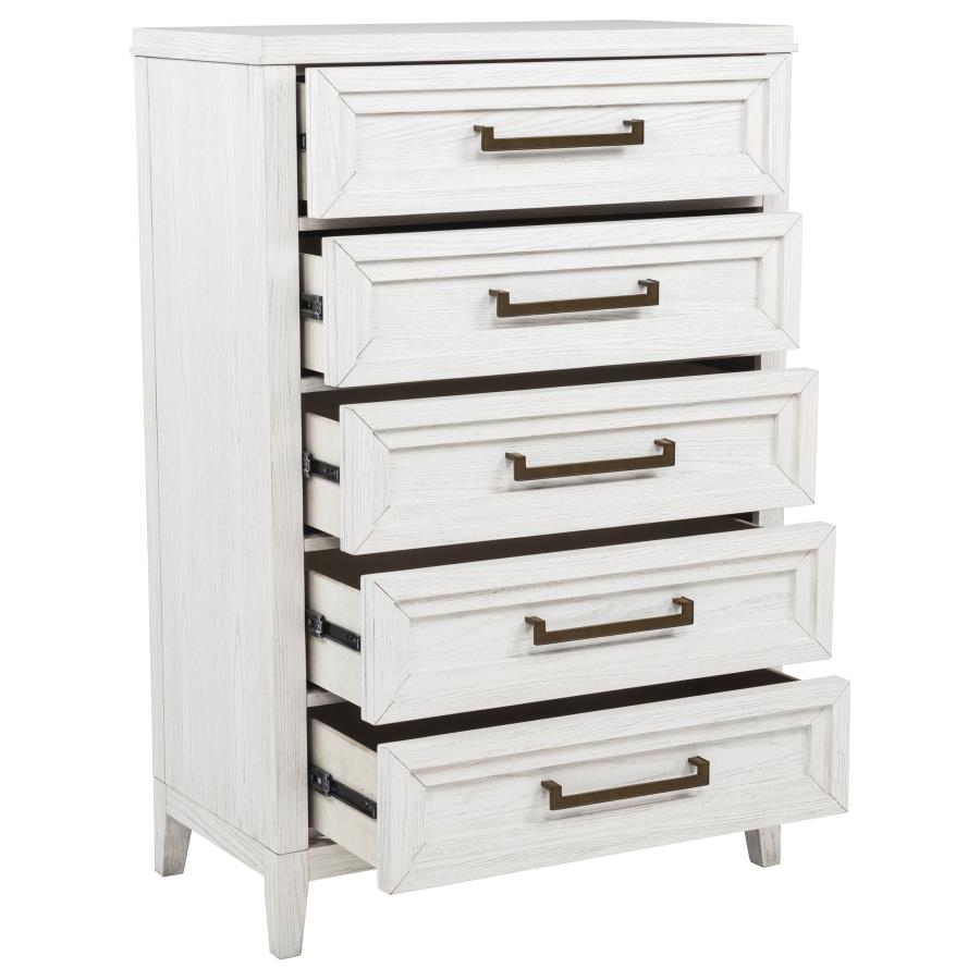 Marielle 5-drawer Bedroom Chest Distressed White view 10