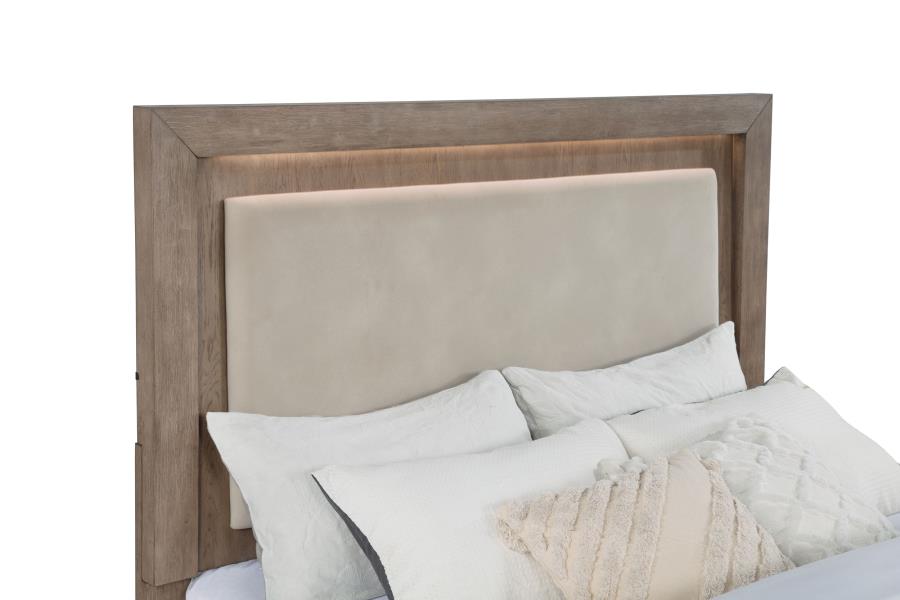 Kenora 56-inch Queen LED Storage Bed Barley Brown view 10