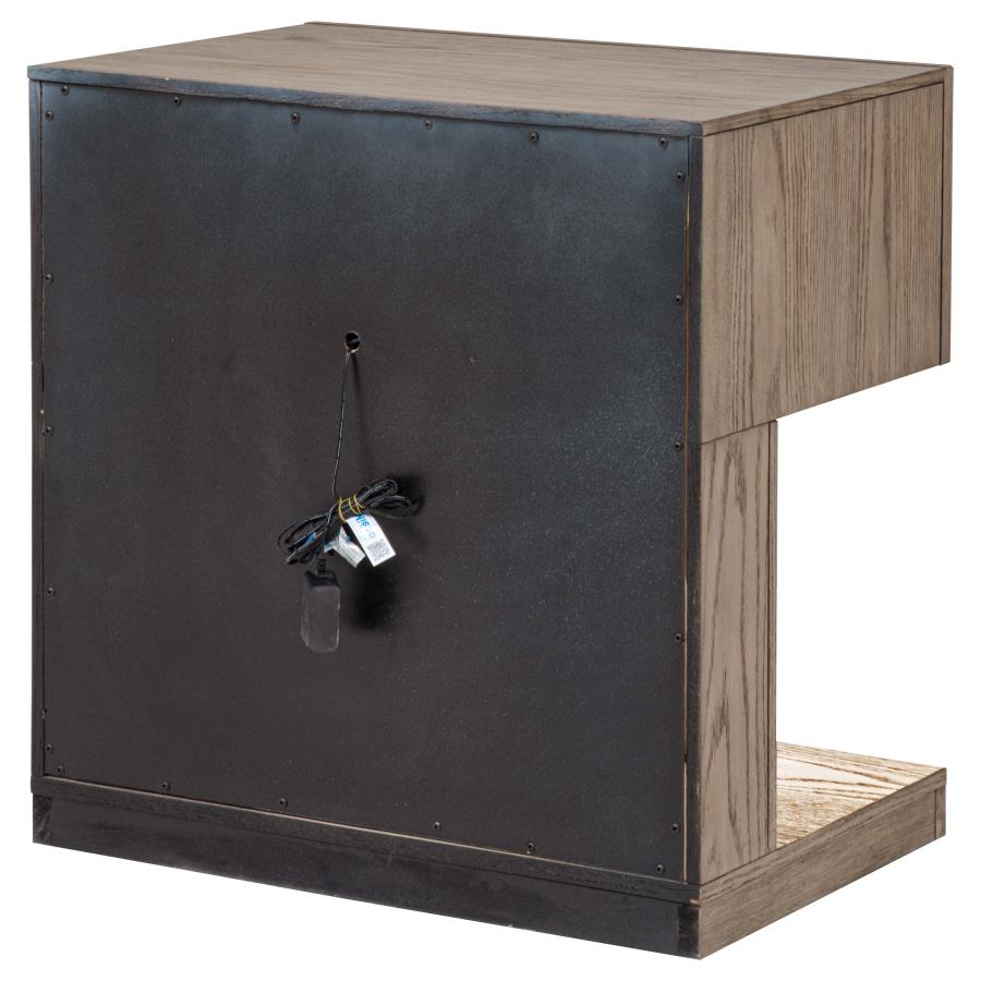 Kenora 1-drawer Nightstand Bedside Table Barley Brown view 8