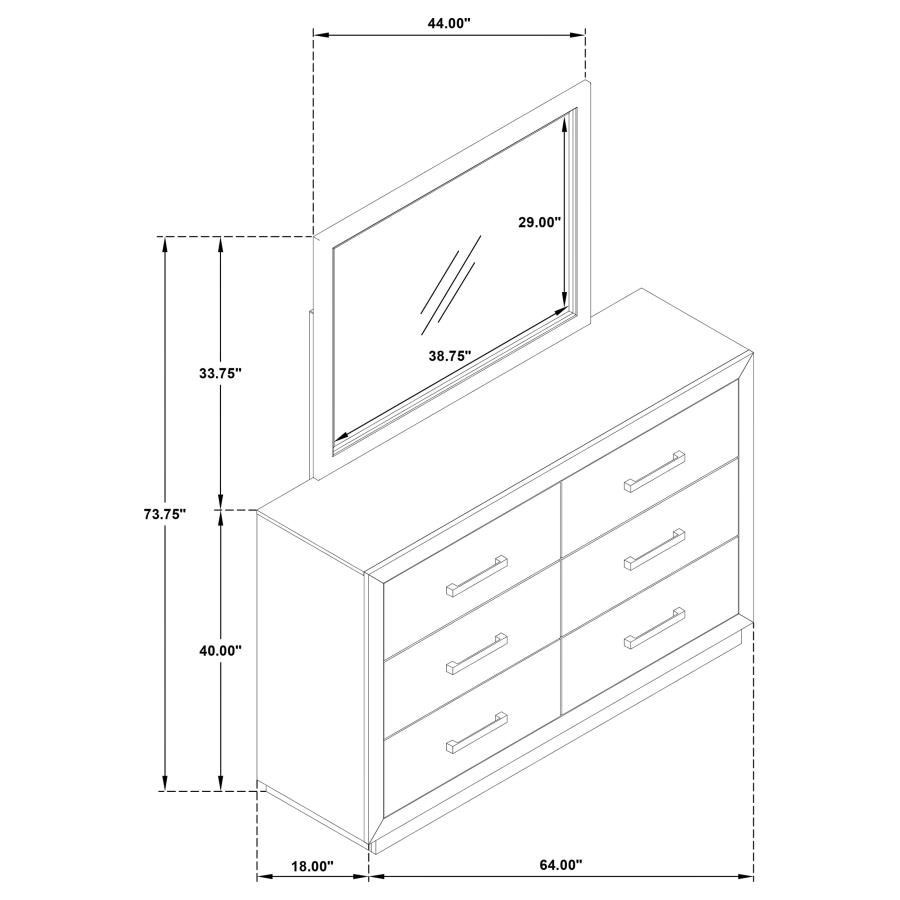 Kenora 6-drawer Dresser and Mirror Barley Brown view 13