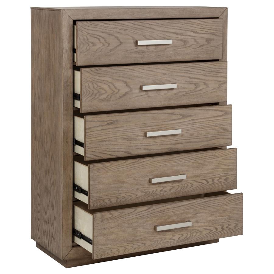 Kenora 5-drawer Bedroom Chest Barley Brown view 10