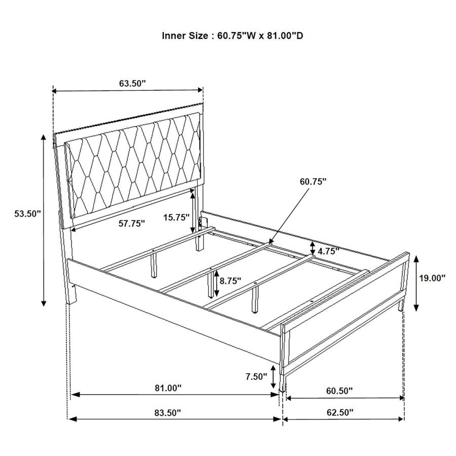 Sonora Queen Upholstered Panel Bed White view 9