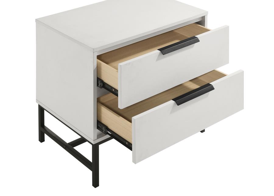 Sonora 2-drawer Nightstand Bedside Table White view 10