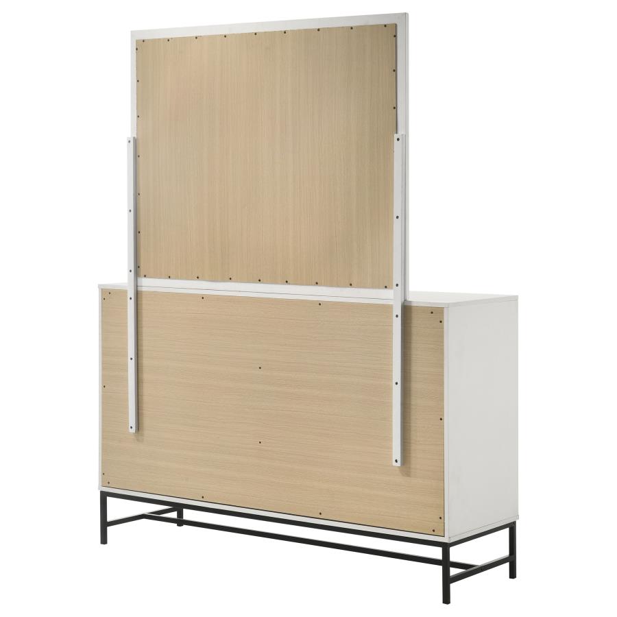 Sonora 6-drawer Dresser with Mirror White view 8