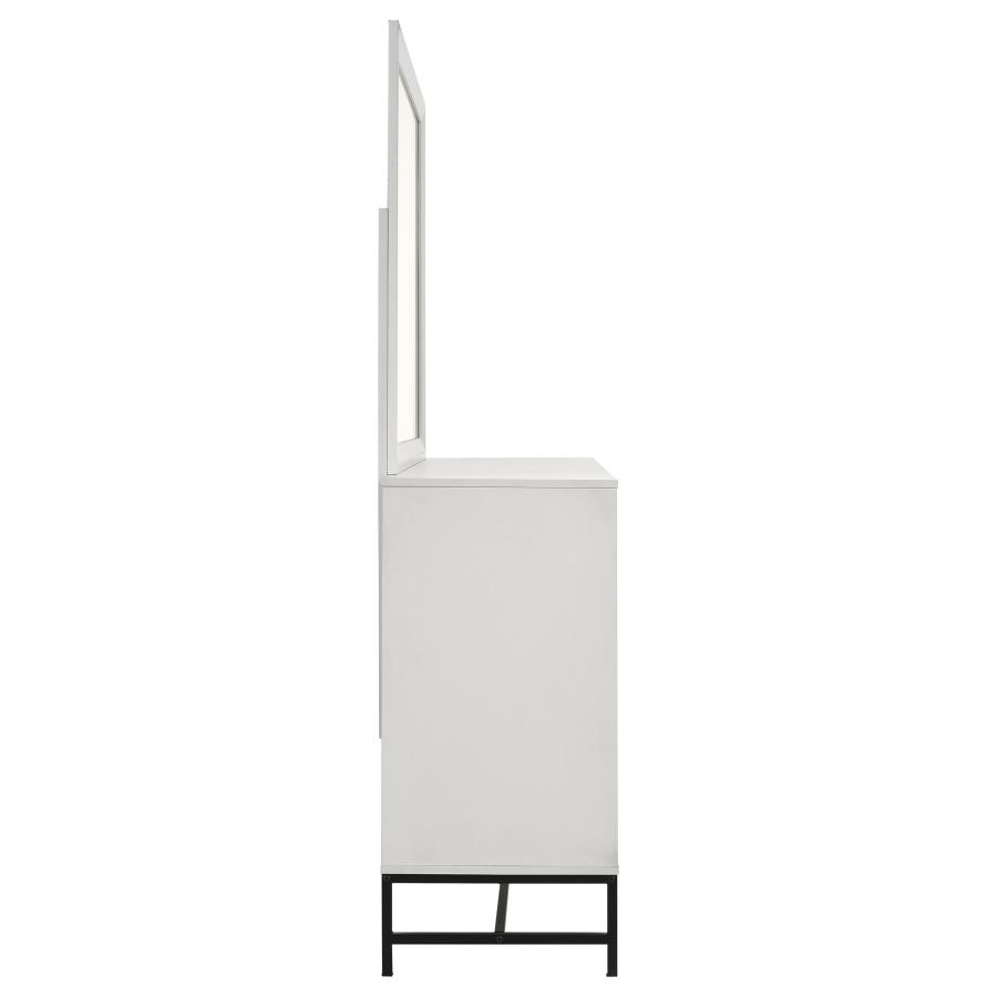 Sonora 6-drawer Dresser with Mirror White view 9