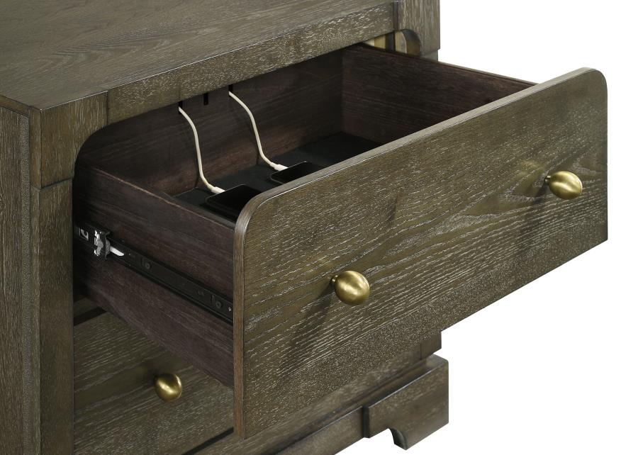 Gran Park 2-drawer Nightstand Bedside Table Dark Cocoa view 11