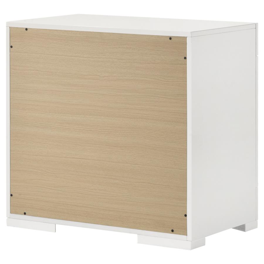 Ives 2-drawer Nightstand Bedside Table White High Gloss view 8