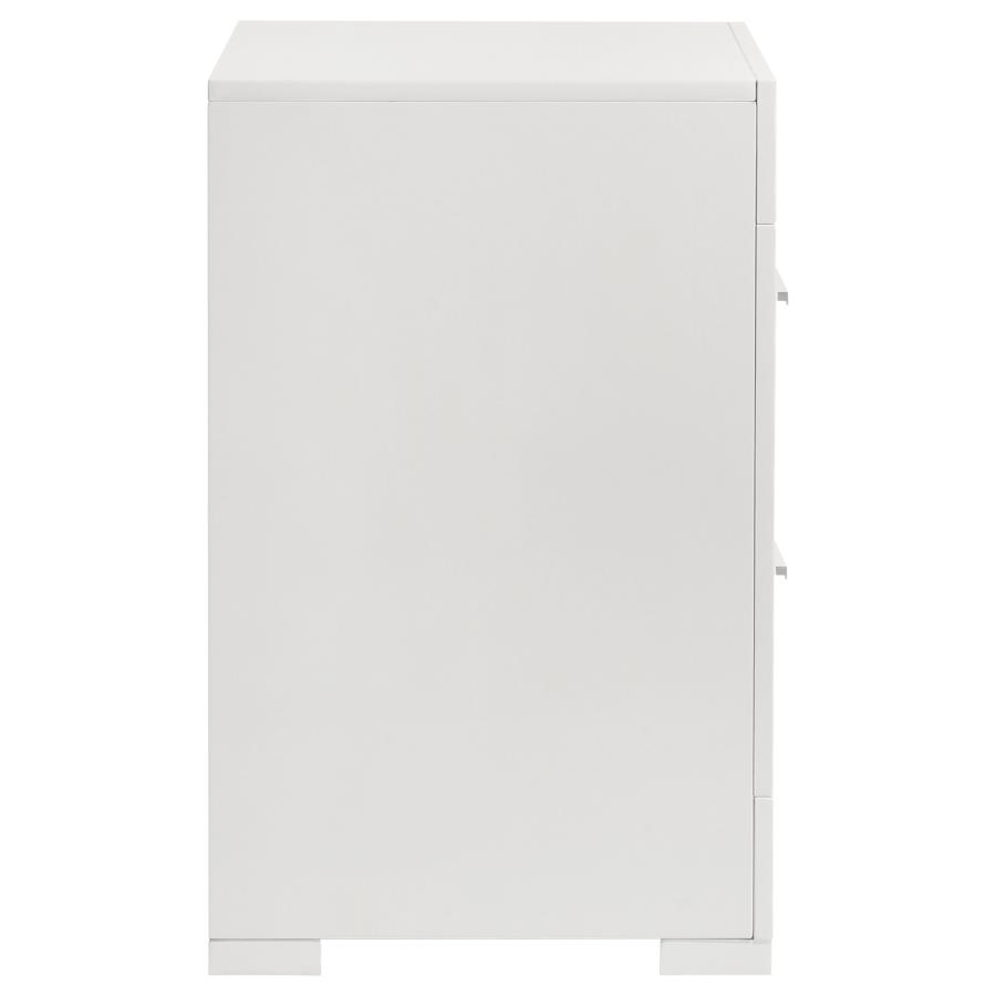 Ives 2-drawer Nightstand Bedside Table White High Gloss view 9