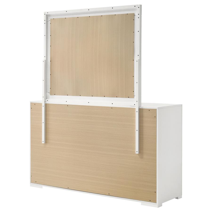 Ives 6-drawer Dresser and Mirror White High Gloss view 8