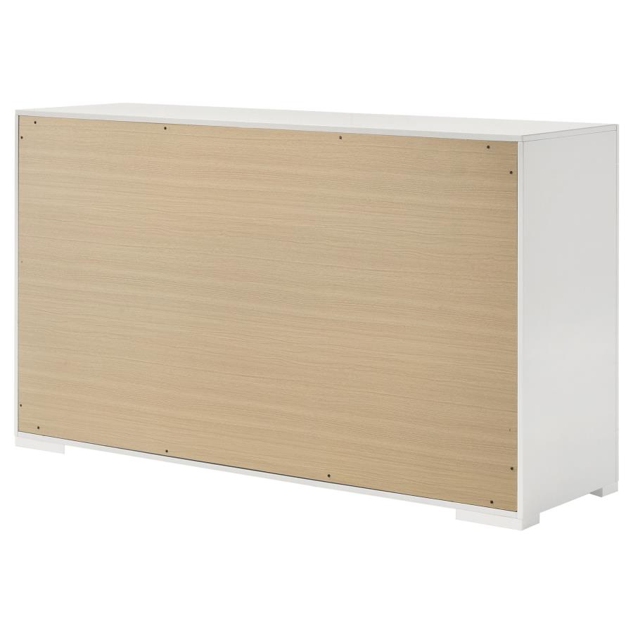Ives 6-drawer Dresser Cabinet White High Gloss view 8