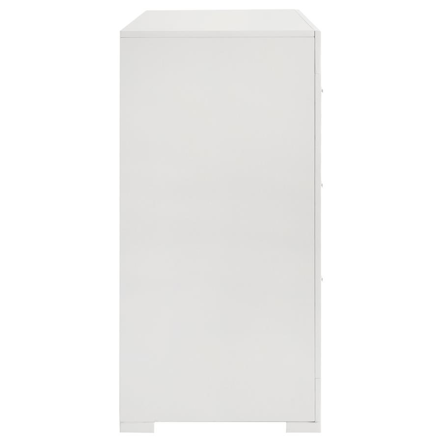 Ives 6-drawer Dresser Cabinet White High Gloss view 9