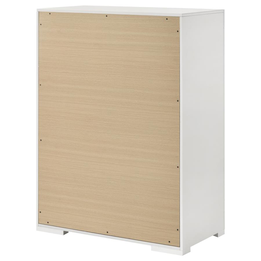 Ives 5-drawer Bedroom Chest of Drawers White High Gloss view 8