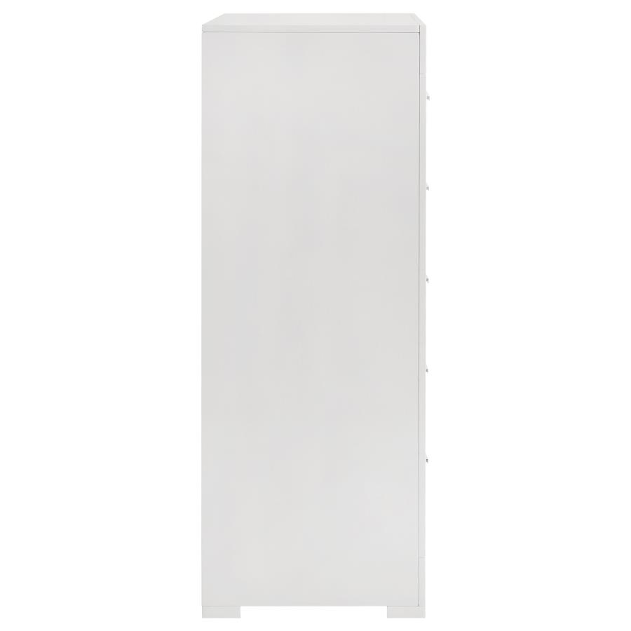 Ives 5-drawer Bedroom Chest of Drawers White High Gloss view 9