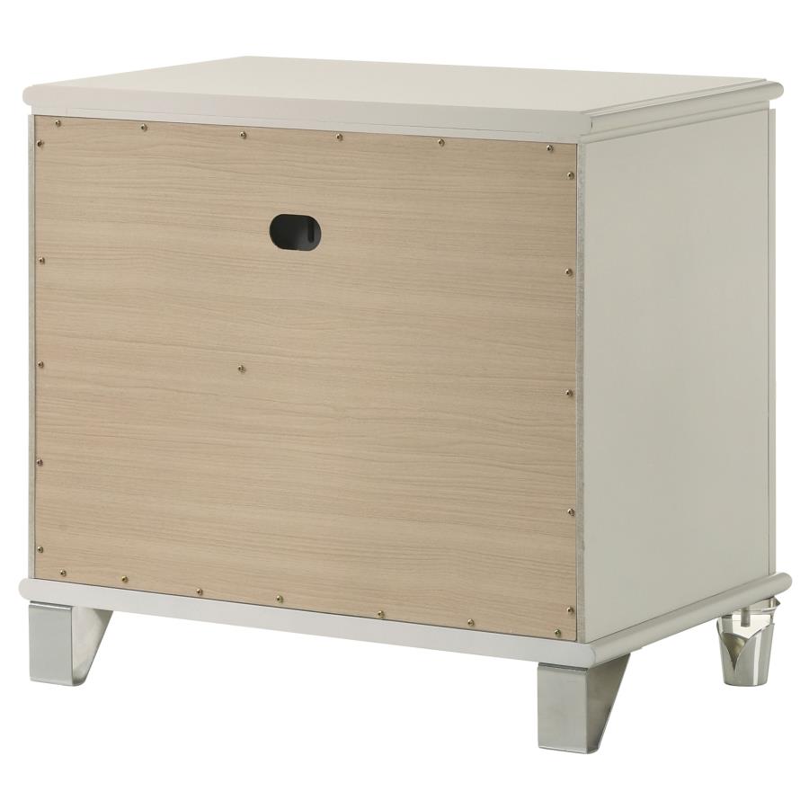 Olivia 2-drawer Nightstand Bedside Table Pearl White view 8