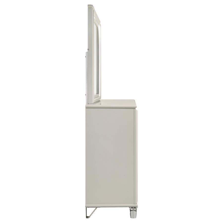 Olivia 6-drawer Dresser and LED Mirror Pearl White view 9