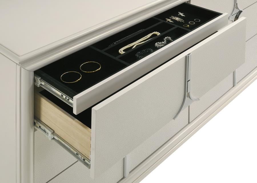 Olivia 6-drawer Dresser Cabinet Pearl White view 10
