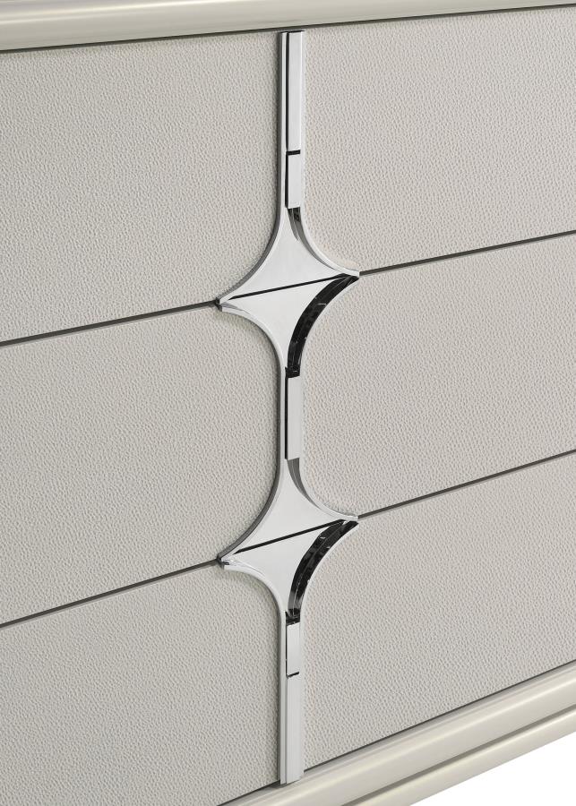 Olivia 6-drawer Dresser Cabinet Pearl White view 11