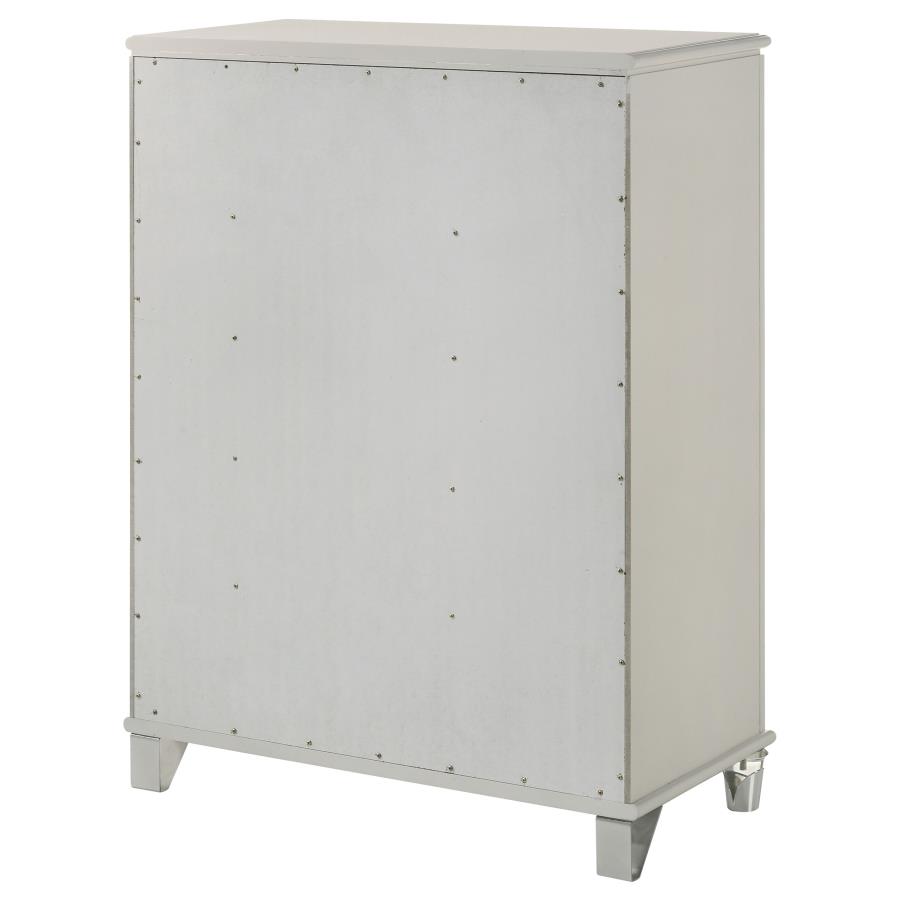 Olivia 5-drawer Bedroom Chest of Drawers Pearl White view 8