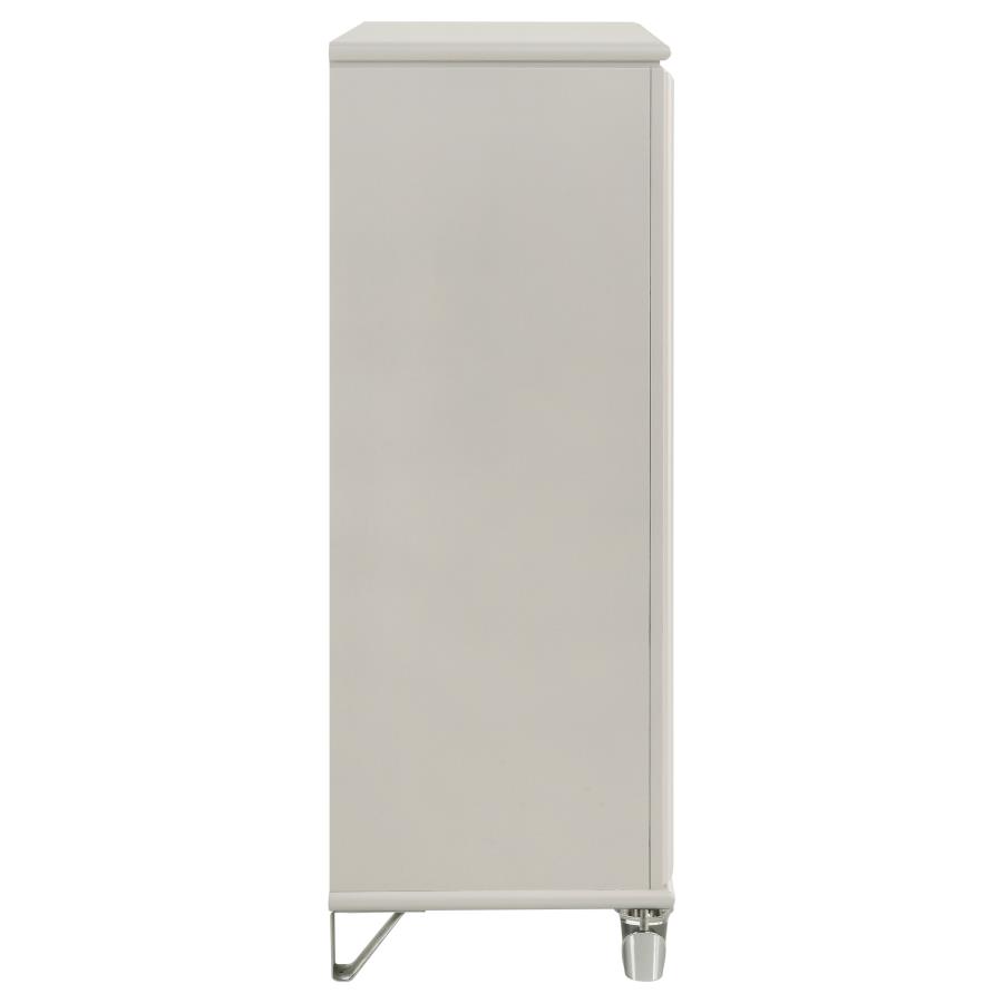Olivia 5-drawer Bedroom Chest of Drawers Pearl White view 9