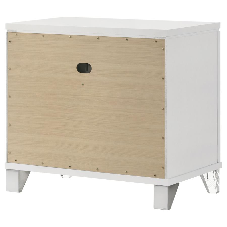 Marmore 2-drawer Nightstand Bedside Table White view 8