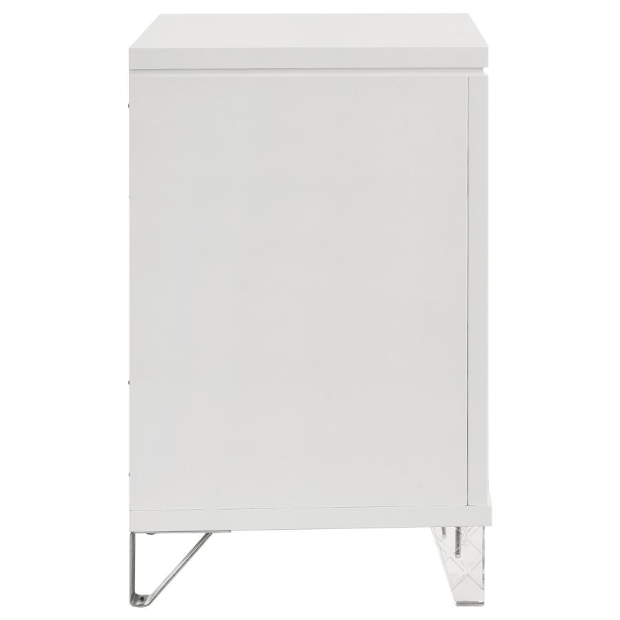 Marmore 2-drawer Nightstand Bedside Table White view 9