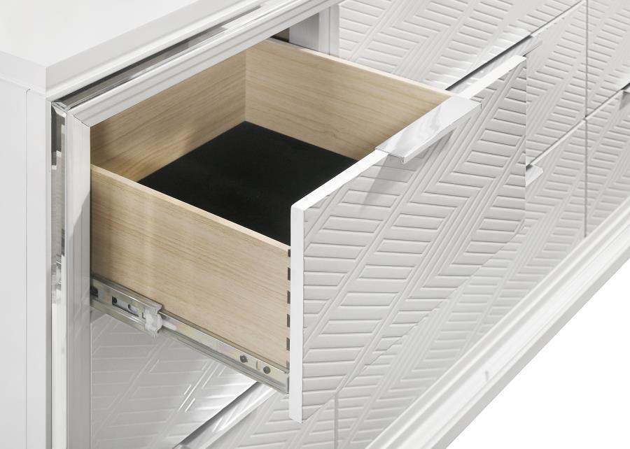 Marmore 9-drawer Dresser Cabinet White view 10