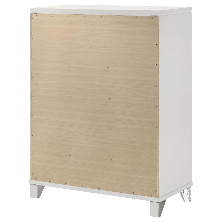 Marmore 5-drawer Bedroom Chest of Drawers White view 8