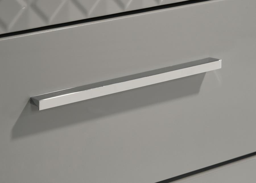 Ives 5-drawer Bedroom Chest of Drawers Grey High Gloss view 11