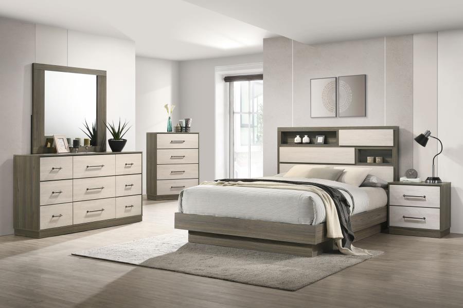 Fenwick 2-drawer Nightstand Bedside Table Grey Oak view 16