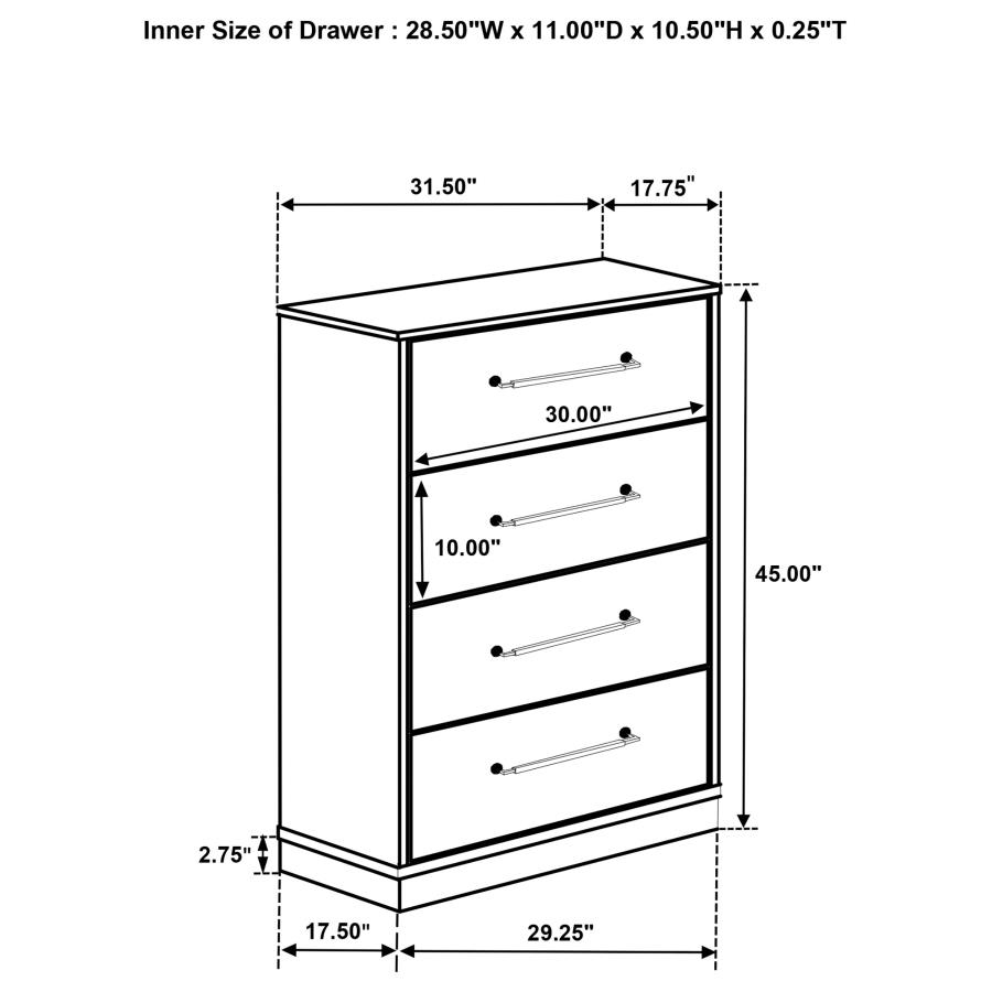 Fenwick 4-drawer Chest of Drawers Grey Oak view 16