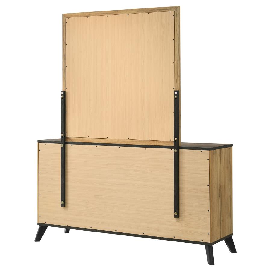 Kaywood 6-drawer Dresser and Mirror Natural Pine view 8