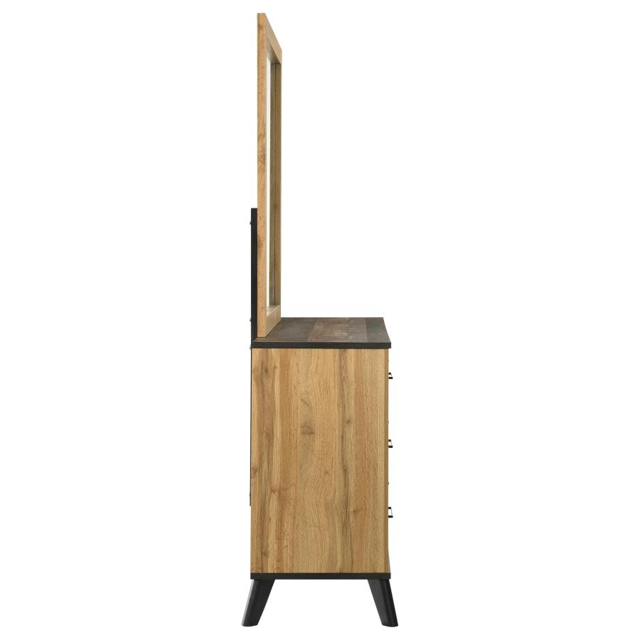 Kaywood 6-drawer Dresser and Mirror Natural Pine view 9