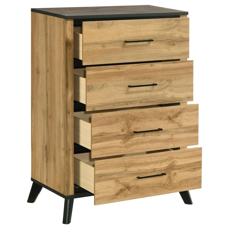 Kaywood 4-drawer Bedroom Chest of Drawers Natural Pine view 10