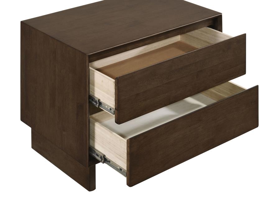 Glenwood 2-drawer Nightstand Bedside Table Warm Brown view 11