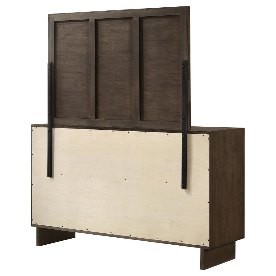 Glenwood 6-drawer Dresser and Mirror Warm Brown view 8