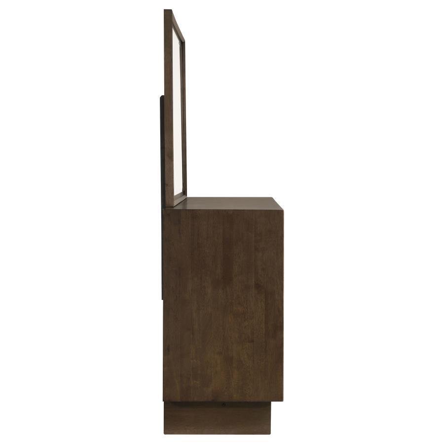 Glenwood 6-drawer Dresser and Mirror Warm Brown view 9