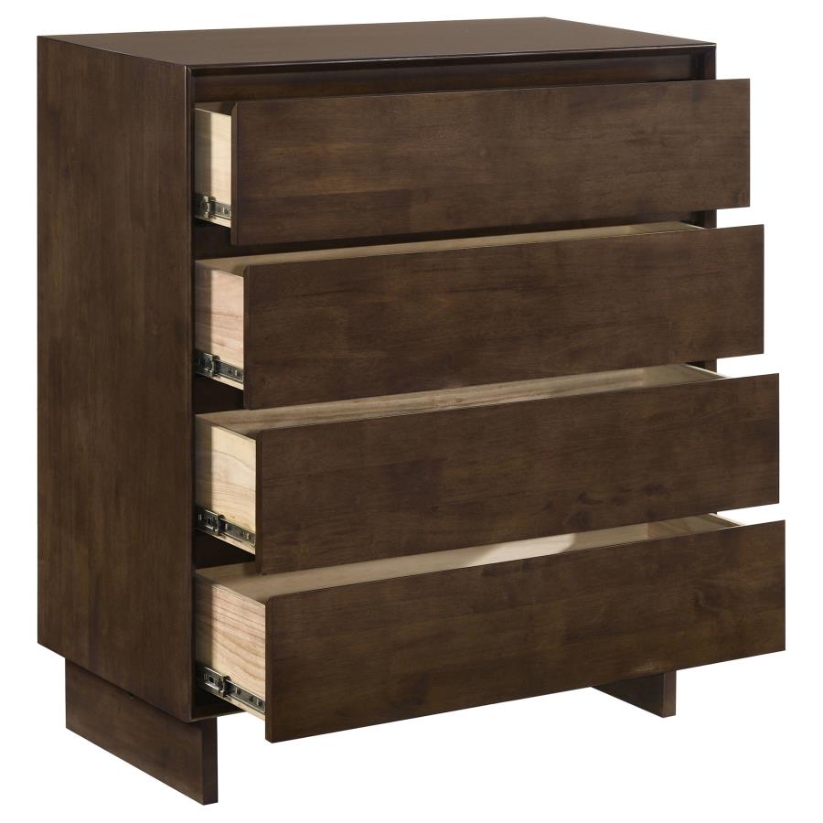 Glenwood 4-drawer Chest of Drawers Warm Brown view 10